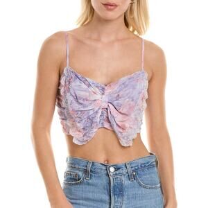 Allison New York, Morgan Bow Butterfly Top, Purple, Bra Top, Large, 175$